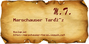 Marschauser Taráz névjegykártya